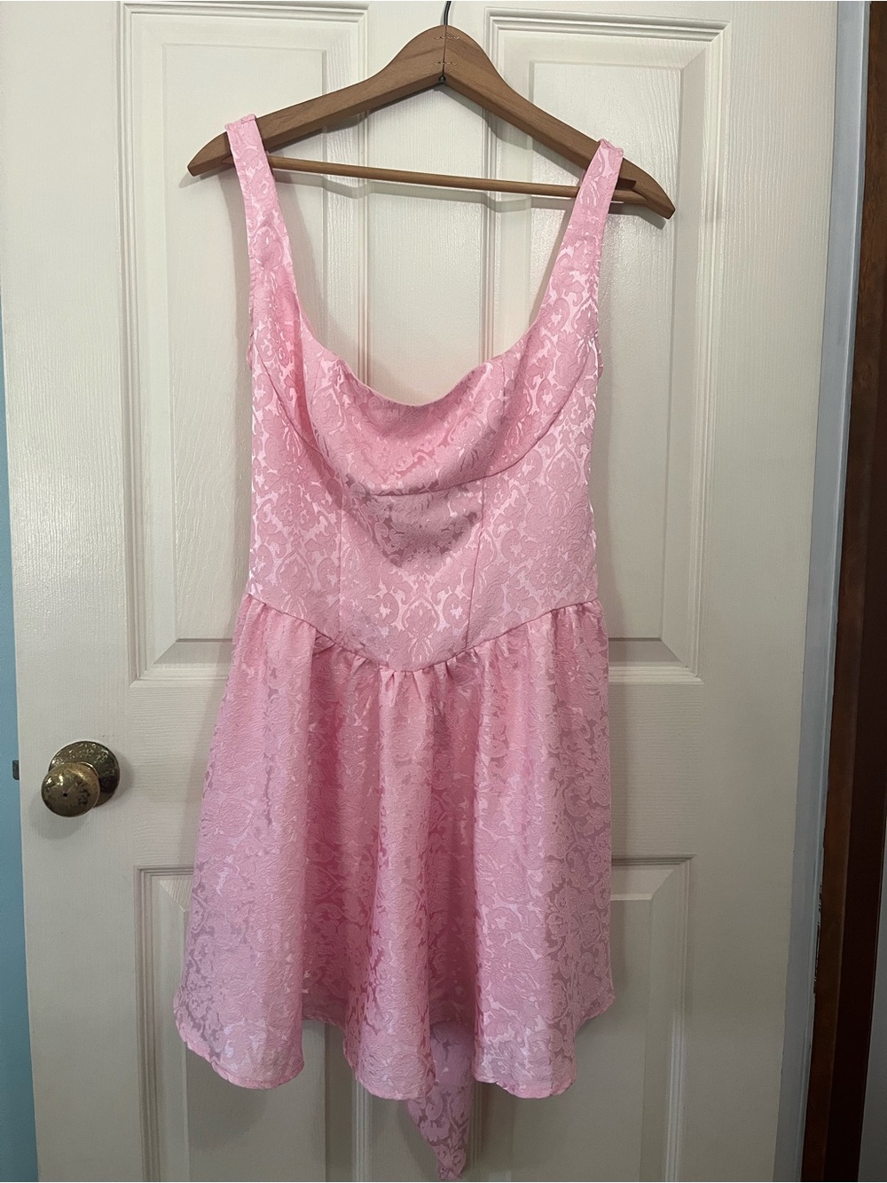 Lucy in the Sky Pink Lace Mini Dress with Tie Size L